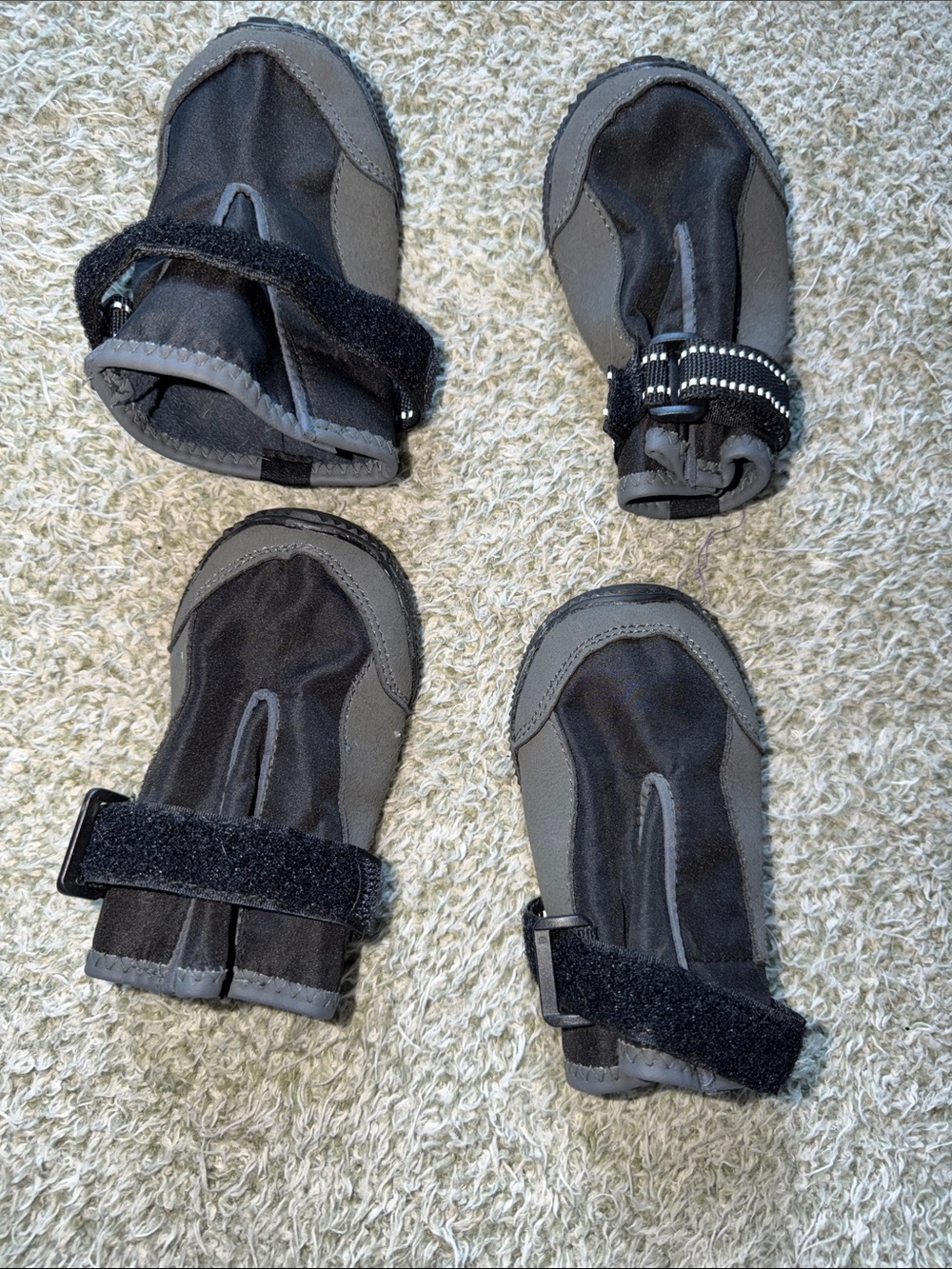 Top Paw Black & Gray Dog Booties with Velcro Straps